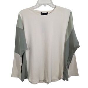 NWT Apparalel Laurel Top Cream Sage Green Size XL Dolman Sleeve Boho